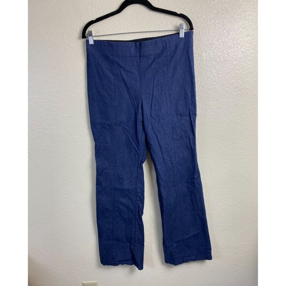 Talbots Portland Trouser Bootcut Denim Women size 10 Blue Stretch Elastic Waist - Picture 1 of 15